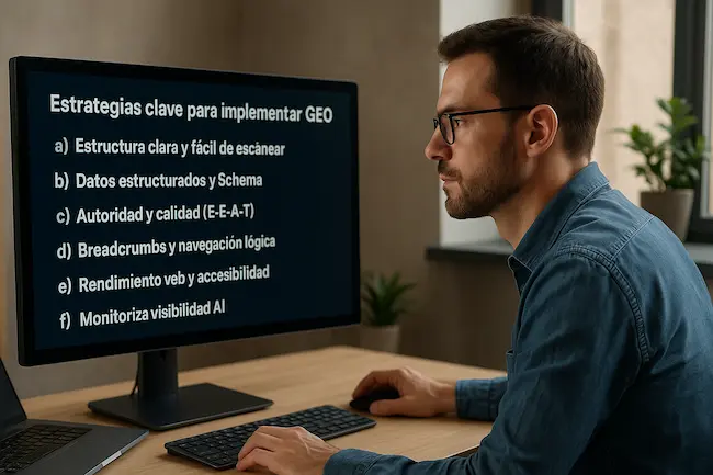 title="Estrategias clave para implementar Generative Engine Optimization (GEO) en 2025" GEO vs SEO 2025