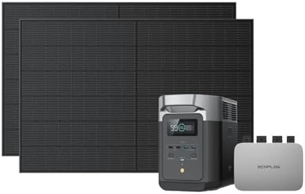 EcoFlow PowerStream kit placas solares balcón 800W DELTA 2 batería 1kWh Wi-Fi smart plugs