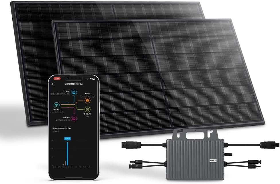 SVAN Kit Solar Balcón 2 paneles bifaciales 435W microinversor WiFi 800W plug and play España